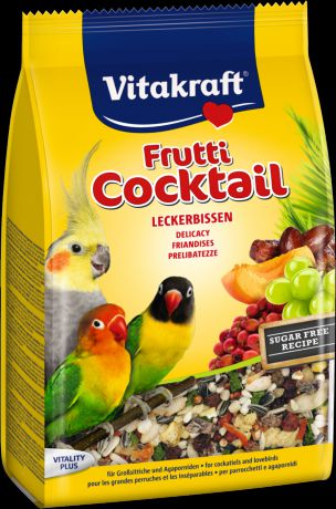 Корм Vitakraft Cocktail Frutti фруктовый коктейль для средних попугаев 250 г (250 г, )