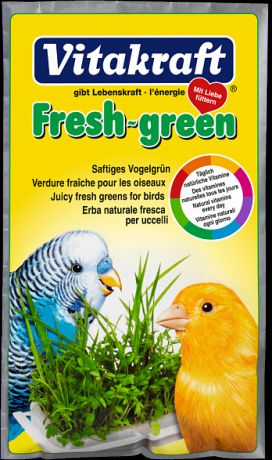 Смесь для проращивания свежей травы Vitakraft Fresh-Green для волнистых попугаев и канареек 40 г (40 г, )