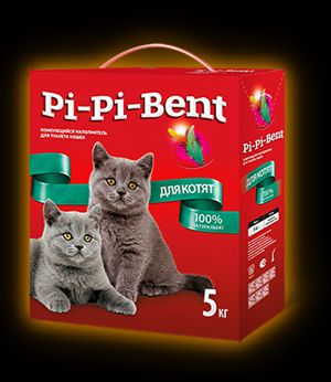 Наполнитель Pi-Pi-Bent для котят комкующийся из природного бентонита для котят (5 кг, )