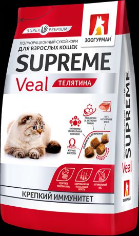 Cухой корм Зоогурман Supreme Veal для кошек (10 кг, Телятина)
