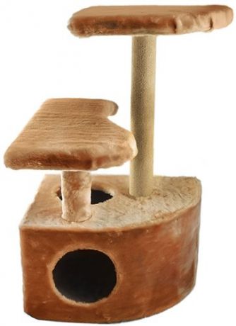 Домик-когтеточка Дарэлл "Чип" угловой со ступенькой для кошек (48 х 51 х 71 см, В заказе будет случайный цвет)