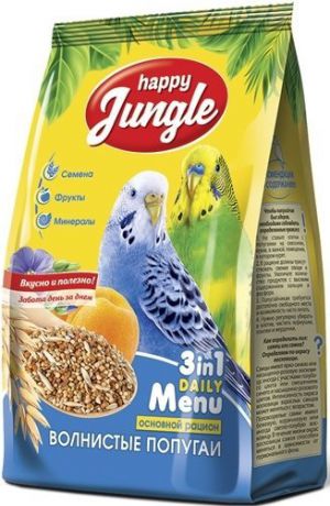Корм Happy Jungle для волнистых попугаев (500 г, )