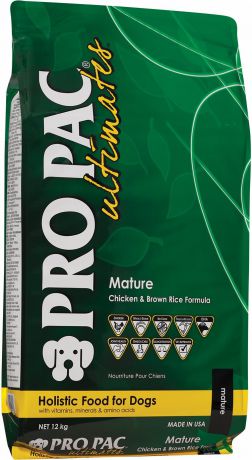 Сухой корм Pro Pac Ultimates Mature Chicken&Brown Rice с курицей и коричневым рисом для стареющих собак всех пород (2,5 кг, )