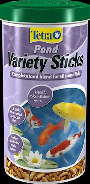 Корм Tetra Pond Variety Sticks для прудовых рыб, 3 вида палочек (25 л)