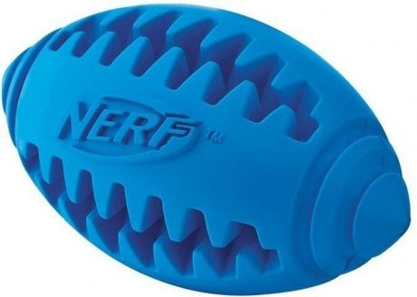 Игрушка Nerf Мяч для регби пищащий для собак (12,5 см, Синий красный)