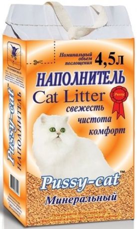 Наполнитель Pussy-Cat минеральный для кошек (4,5 л х 2 кг)
