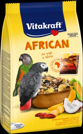 Корм Vitakraft African для крупных африканских экзотических попугаев 750 г (750 г, )