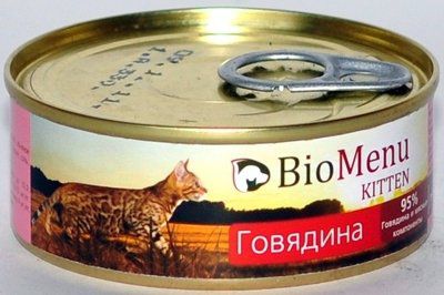 Консервы BioMenu Kitten паштет для котят (100 г, Говядина)