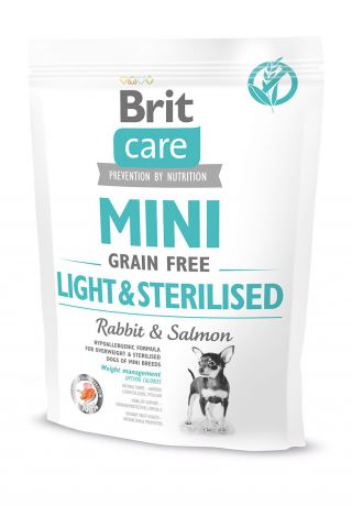Сухой корм Brit Care Mini GF Light&Sterilised беззерновой для стерилизованных собак мелких и миниатюрных пород (2 кг, )