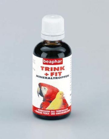 Витамины Beaphar Trink-Fit Birds для птиц Витамин С + кальций для костей и оперения 50 мл