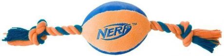 Игрушка Nerf Мяч плюшевый с веревками для собак (37,5 см, Синий с оранжевым синий с желтым)