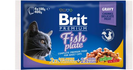 Набор паучей Brit Premium для кошек (400 г, Мясо)