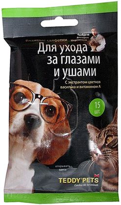 Влажные салфетки Teddy Pets для ухода за глазами и ушами 15 шт (15 шт)