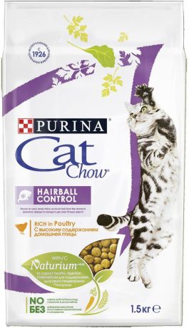 Сухой корм Cat Chow Special Care Hairball Control для контроля образования комков шерсти у кошек (1,5 кг, Птица)