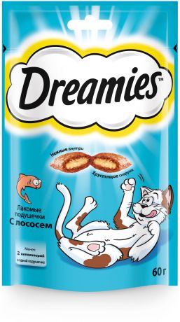 Лакомство Dreamies для кошек с лососем 60 г