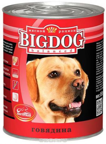 Консервы Зоогурман Big Dog для взрослых собак 850 г (850 г, Говядина с бараниной)