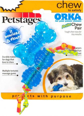 Игрушка Petstages ORKA Chew Pair Косточка и гантель для собак мелких пород (Голубой)
