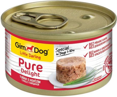 Консервы Gimdog Pure Delight в желе для собак (85 г, Тунец с говядиной)
