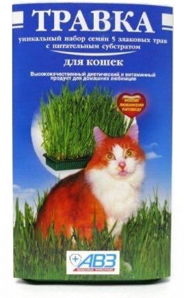 Травка АВЗ для кошек в лотке (170 г, )