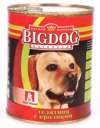 Консервы Зоогурман Big Dog для собак (850 г, Телятина с кроликом)