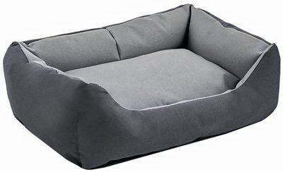Лежак Дарэлл Оксфорд прямоугольный с подушкой для животных (55 х 40 х 13 см, Серый)