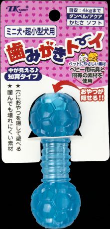 Игрушка Premium Pet Japan Dental Toy для массажа десен и чистки зубов в форме гантели (32 Х 93 Х 32 мм, Аквамарин)