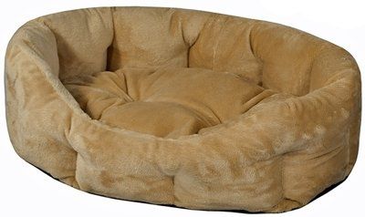 Лежак Дарэлл Zоо-М Puma овальный пухлый с подушкой для животных (50 х 40 х 16 см, Бежевый)