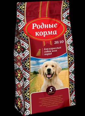 Сухой корм Родные корма 20/10 для взрослых собак всех пород (16,38 кг, )
