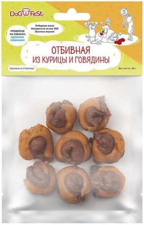 Отбивная Dog Fest из курицы и говядины для собак 50 г (50 г, )