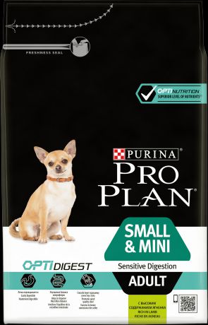 Сухой корм Pro Plan Small&Mini Adult Sensitive Digestion Optidigest для собак мелких и карликовых пород (7 кг, Ягненок)