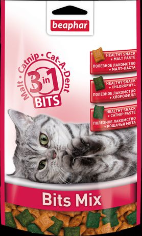Лакомство Beaphar Bits Mix подушечки для кошек и котят (150 г, )