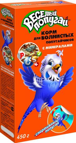Корм Зоомир Веселый Попугай с минералами для волнистых попугаев 450 г (450 г, )