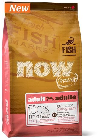 Сухой корм Now Fresh Adult беззерновой с форелью и лососем для взрослых собак с чувствительным пищеварением (11,35 кг, Форель и лосось)