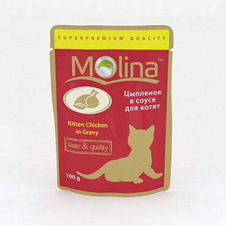 Паучи Molina для котят с цыпленком в соусе 100 г (100 г, )