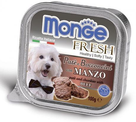 Консервы Monge Dog Fresh для собак 100 г (100 г, Говядина)