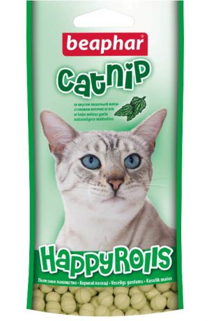 Лакомство Beaphar Happy Rolls Catnip со вкусом кошачьей мяты для кошек (80 шт, Кошачья мята)