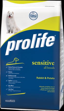 Сухой корм Prolife Sensitive All Breeds для взрослых гиперчувствительных собак (12 кг, Кролик и картофель)