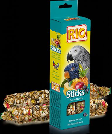 Палочки RIO Sticks Fruit and Berries с фруктами и ягодами для попугаев (2 х 75 г, )