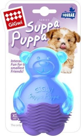 Игрушка Gigwi Suppa Puppa Мишка с пищалкой для собак (10 cv, Синий)