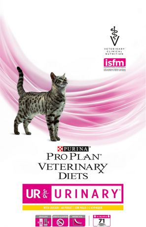 Сухой корм Pro Plan Veterinary Diet UR Urinary с курицей для кошек при МКБ (1,5 кг, Курица)