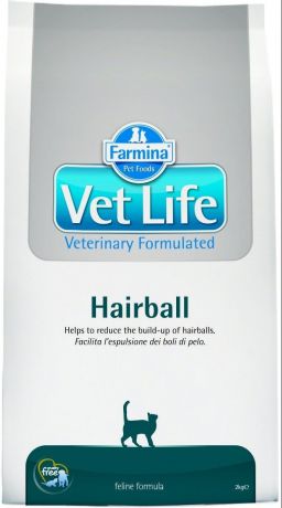 Сухой корм Farmina Vet Life Cat Hairball для снижения образования и выведения шерстяных комочков из ЖКТ у кошек (10 кг, )