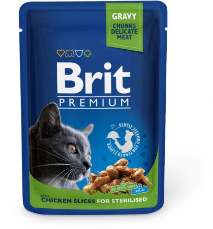 Корм для кошек Brit (0.1 кг) 1 шт. Premium Pouches for Sterilised