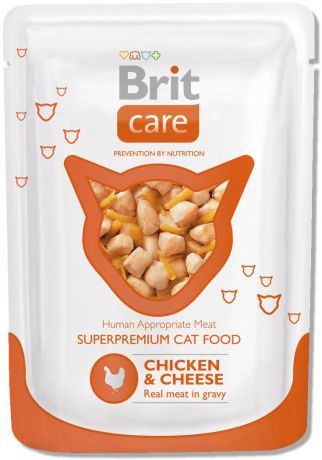 Паучи Brit Care Chicken&Cheese с курицей и сыром для кошек (80 г, )