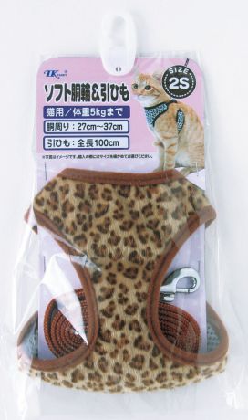 Шлейка Premium Pet Japan анатомическая с поводком в наборе для кошек (обхват: 27-37 см, массой до 5 кг, 130x235x20 мм, Белый)