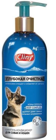 Шампунь-кондиционер Cliny для собак и кошек глубокая очистка (300 мл, )