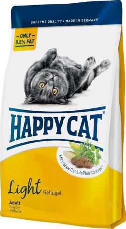Сухой корм Happy Cat Adult Fit&Well Light для кошек, склонных к полноте (300 г, )