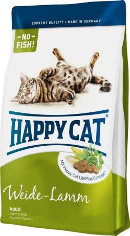 Сухой корм Happy Cat Adult Fit&Well Weide-Lamm с ягненком для кошек (300 г, )