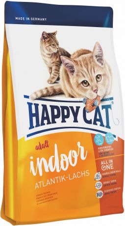 Сухой корм Happy Cat Adult Indoor Atlantik-Lachs с атлантическим лососем для кошек (1.4 кг, Антлантический лосось)