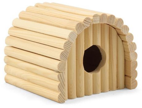 Домик Гамма деревянный полукруглый для мелких животных (12,5x13x10,5 см)