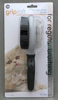 Щетка JW Pet Grip Soft Cat Double Sided Brush для кошек - двухсторонняя: щетиновая + массажная, большая